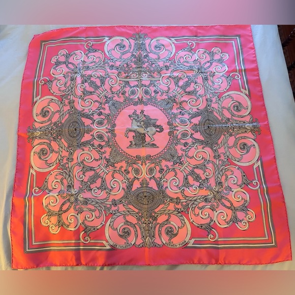 Hermes Silk Scarf Les Tuileries Pink 90cm - Picture 1 of 10